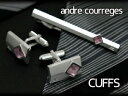 【最大2000円OFFクーポン 5/9〜5/16】【andre courreges】アンドレ・クレージュ カフス 長方形 スワロフスキー シルバー×ピンク AC...