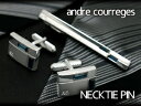 【andre courreges】アンドレ・クレージュ ネクタイピン スワロフスキー シルバー×ネイビー ACT4007 【セットではありません】