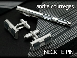 クレージュ ネクタイピン 【andre courreges】アンドレ・クレージュ ネクタイピン アクリル シルバー×グレー ACT5001 【セットではありません】