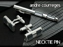 【andre courreges】アンドレ・クレージュ ネクタイピン アクリル シルバー×グレー ACT5001 【セットではありません】