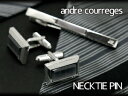 【andre courreges】アンドレ・クレージュ ネクタイピン キャッツアイ シルバー×グレー ACT5002 【セットではありません】