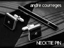【andre courreges】アンドレ・クレージュ ネクタイピン アクリル ブラック ACT5003 【セットではありません】