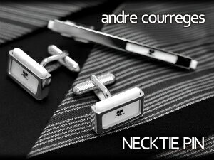 クレージュ ネクタイピン 【10%OFFクーポン 6/5 0:00～6/11 1:59】【andre courreges】アンドレ・クレージュ ネクタイピン アクリル シルバー×ホワイト ACT5005 【セットではありません】