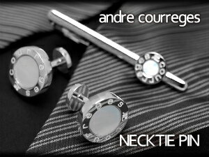 クレージュ ネクタイピン 【10%OFFクーポン 6/5 0:00～6/11 1:59】【andre courreges】アンドレ・クレージュ ネクタイピン ホワイト シェル ACT5202 【セットではありません】