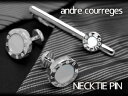 【andre courreges】アンドレ・クレージュ ネクタイピン ホワイト シェル ACT5202 【セットではありません】
