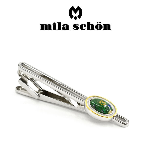 ミラショーン(ネクタイピン） 【10%OFFクーポン 6/1 0:00～6/2 9:59】【mila schon】ミラショーン ネクタイピン 専用ボックス付き アズロマラカイト MST12002