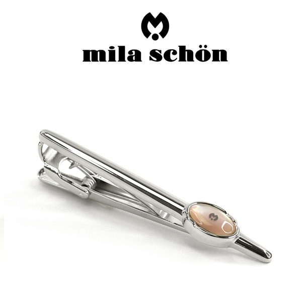 【mila schon】ミラショーン ネクタイピン 専用ボックス付き ピンク蝶貝 MST8350