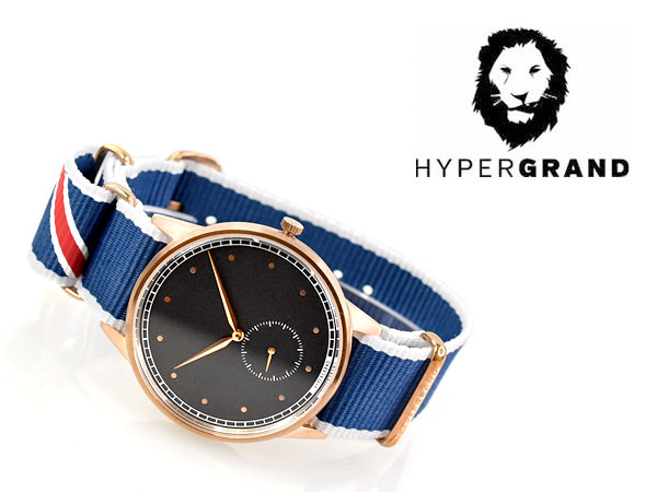 【最大2000円OFFクーポン 4/24 20:00～4/27 9:59】【HYPERGRAND】ハイパーグランド SIGNATURE SERIES シグネチャーシリーズ クォーツ ユニセックス腕時計 ブラックダイアル スラッシュ柄 ナイロンベルト NWSGRBBLUE【あす楽】