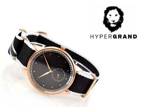 【最大2000円OFFクーポン 4/24 20:00～4/27 9:59】【HYPERGRAND】ハイパーグランド SIGNATURE SERIES シグネチャーシリーズ クォーツ ユニセックス腕時計 ブラックダイアル スラッシュ柄 ナイロンベルト NWSGRBMONO【あす楽】