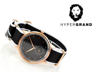 【HYPERGRAND】ハイパーグランド SIGNATURE SERIES シグネチャーシリーズ クォーツ ユニセックス腕時計 ブラックダイアル スラッシュ柄 ナイロンベルト NWSGRBMONO【あす楽】