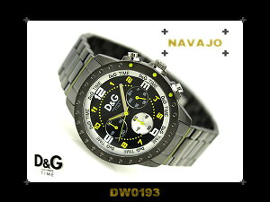 Dolce&Gabbanaドルチェ&ガッバーナメンズ腕時計NAVAJOイエロー&ブラックダイアル×ガンメタルケース&ステンレスベルトDW0193ネコポス