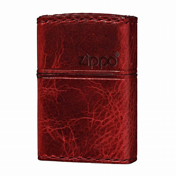 革 zippo 【10%OFFクーポン 6/1 0:00～6/2 9:59】【ZIPPO】ジッポー オイルライター REAL LEATHER HAND MADE 革巻き カワマキ ヨコロゴ 本牛革 ダメージレッド RD-5