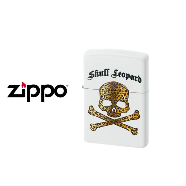 【ZIPPO】ジッポー オイルライター Skull Leopard スカルレオパード 真鍮 マット塗装 インクジェットプリント ホワイト SKULL-LEOPARD-WH【ネコポス不可】