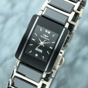 【TECHNOS】テクノス クオーツ レディース 腕時計 ブラック×シルバー T9796TB