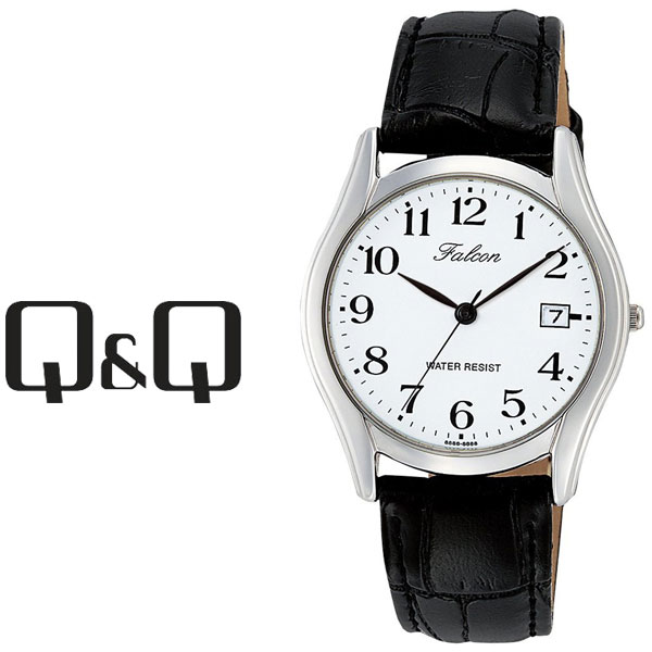 【ネコポス送料無料】【レビューを書いて1年保証】シチズン CITIZEN Q&Q キューキュー Falcon ファルコン メンズ 腕時計 ホワイト × ブラック D016-304