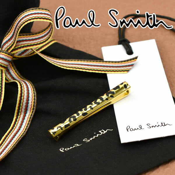 【最大2000円OFFクーポン 4/24 20:00～4/27 9:59】【ネコポス送料無料】【PAUL SMITH】ポールスミス ネクタイピン ヒョウ柄 ゴールド×ブラック M1A-TPIN-AASKIN83