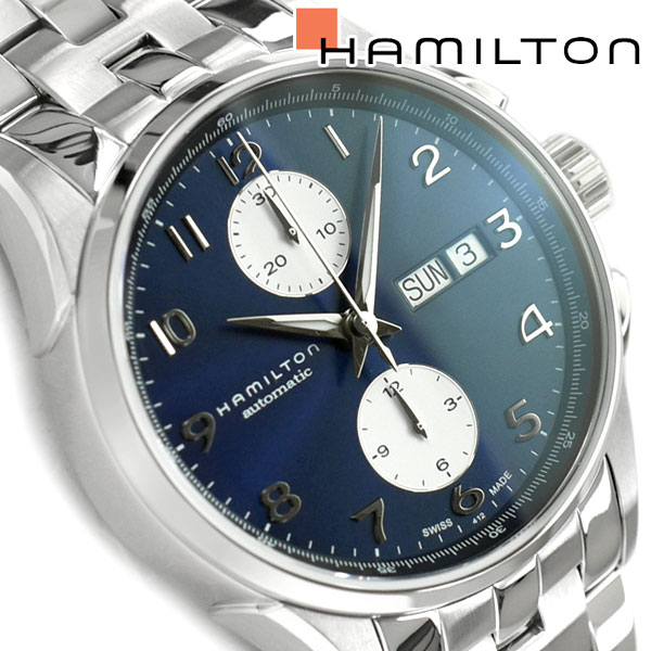【Hamilton】ハミルトン ジャズマスター マエストロ オートクロノ 自動巻き手巻き付き クロノグラフ メンズ腕時計 ブルーダイアル ステンレスベルト H32576141