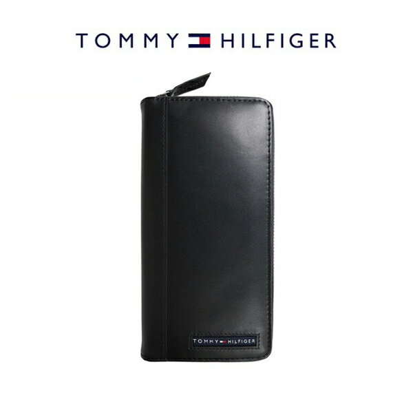 トミー・ヒルフィガー 財布 メンズ ブラック 長財布 ラウンドファスナー 31TL13X025
