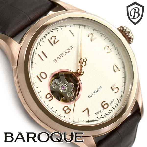 日本製 BAROQUE バロック ETERNITA エテルニータ 自動巻き 手巻き付き メンズ 腕時計 BA3001RG-01BR