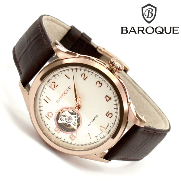 1MORE(ワンモア)の日本製 BAROQUE バロック ETERNITA エテルニータ 自動巻き 手巻き付き メンズ 腕時計 BA3001RG-01BR｜アングル2