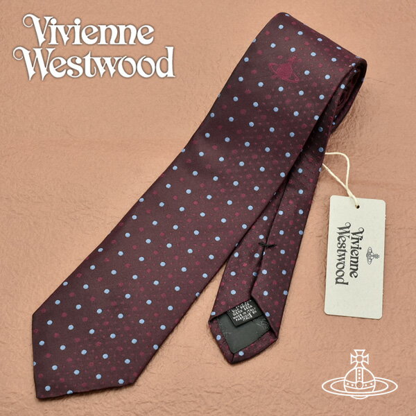 【送料無料】Vivienne Westwood ヴィヴィアンウエストウッド ネクタイ メンズ ドット柄 バーガンディー VV20-11557-I201