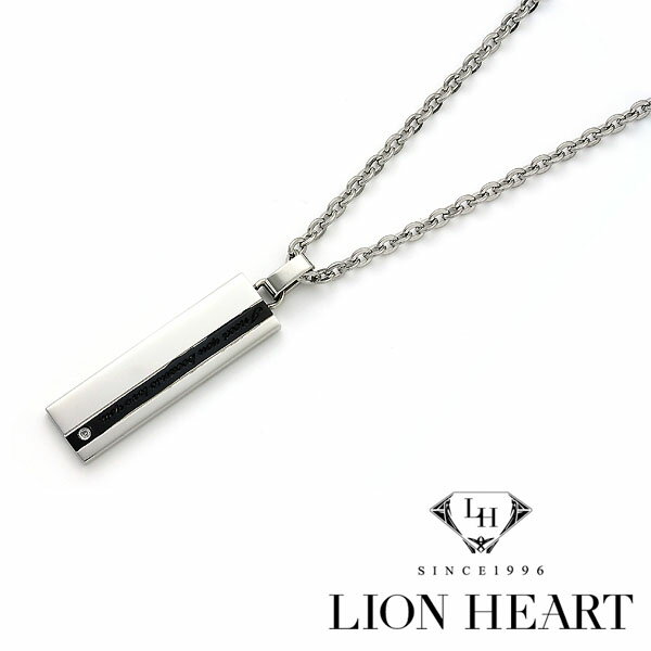 ライオンハート 【最大2000円OFFクーポン 5/23 20:00～5/27 1:59】【LION HEART ライオンハート】 チェーンネックレス　スクエアトップ　シルバー×ブラック　04N121SM【送料無料】【ネコポス可】