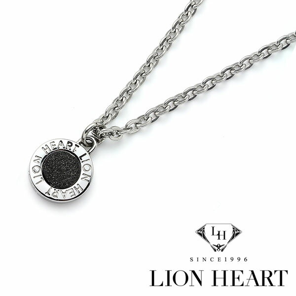 【1/9〜1/16 10%OFFクーポン配布中】【LION HEART ライオンハート】 チェーンネックレス　メダルトップ　シルバー×ブラック　04N126SM【送料無料】【ネコポス可】