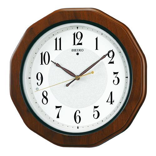 【SEIKO CLOCK】セイコー 防災クロック 安心ライト 木枠 電波掛時計 KX329B 【ネコポス不可】