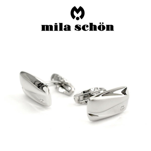 【mila schon】ミラショーン カフス 専用ボックス付き ロジウムメッキ MSC10367