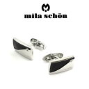 【mila schon】ミラショーン カフス 専用ボックス付き オニキス・スワロフスキー MSC12363