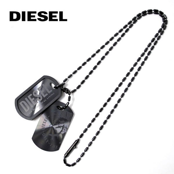 ディーゼル ディーゼル ネックレス・ペンダント DIESEL プレート シンプル ブラック メンズ DX0014040