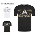 エンポリオアルマーニ EA7 プリントTシャツ クルーネック 半袖 メンズ ブラック ホワイト Em ...