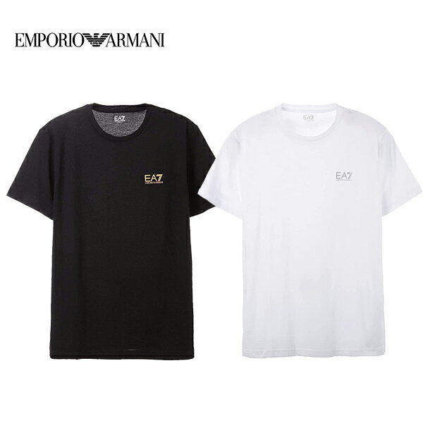 エンポリオアルマーニ EA7 Tシャツ クルーネック 半袖 メンズ ワンポイント ホワイト ブラック Emporio Armani 正規品