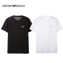 【10%OFFクーポン 4/18 0:00～4/21 9:59】エンポリオアルマーニ EA7 Tシャツ クルーネック 半袖 メンズ ワンポイント ホワイト ブラック Emporio Armani 正規品