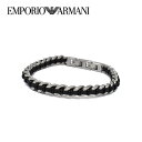 【10%OFFクーポン 5/1 0:00～5/7 9:59】エンポリオアルマーニ ブレスレット EMPORIO ARMANI ブラック シルバー メンズ EGS2713040