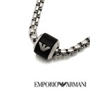 【10%OFFクーポン 5/1 0:00～5/7 9:59】エンポリオアルマーニ ネックレス・ペンダント EMPORIO ARMANI ロゴ シルバー ブラック メンズ EGS2910040