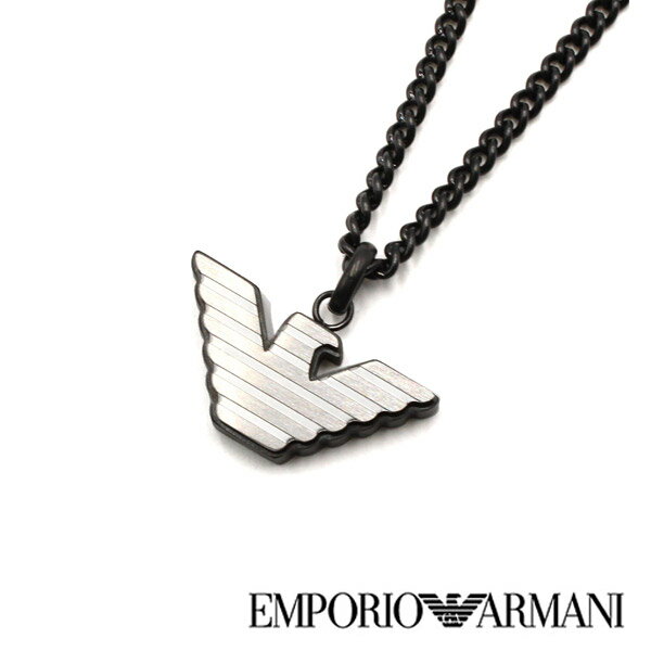 アルマーニ 【10%OFFクーポン 6/1 0:00～6/2 9:59】エンポリオアルマーニ ネックレス・ペンダント EMPORIO ARMANI ロゴ ネイビー シルバー メンズ EGS2994040