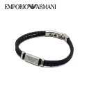 【10%OFFクーポン 5/1 0:00～5/7 9:59】エンポリオアルマーニ ブレスレット EMPORIO ARMANI ロゴ シルバー ブラック メンズ EGS2995040