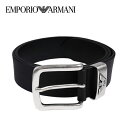 【10%OFFクーポン 5/1 0:00～5/7 9:59】エンポリオアルマーニ ベルト EMPORIO ARMANI レザー ブラック メンズ Y4S201-YDD6G