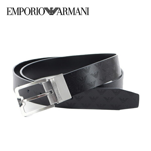 アルマーニ ベルト（メンズ） 【最大2000円OFFクーポン 5/9 20:00～5/16 1:59】エンポリオアルマーニ ベルト EMPORIO ARMANI レザー リバーシブル ブラック メンズ Y4S502-Y221E