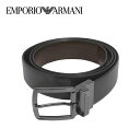 【10%OFFクーポン 5/1 0:00～5/7 9:59】エンポリオアルマーニ ベルト EMPORIO ARMANI レザー リバーシブル ブラック メンズ Y4S576-Y748I