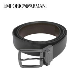 【10%OFFクーポン 4/18 0:00～4/21 9:59】エンポリオアルマーニ ベルト EMPORIO ARMANI レザー リバーシブル ブラック メンズ Y4S576-Y748I