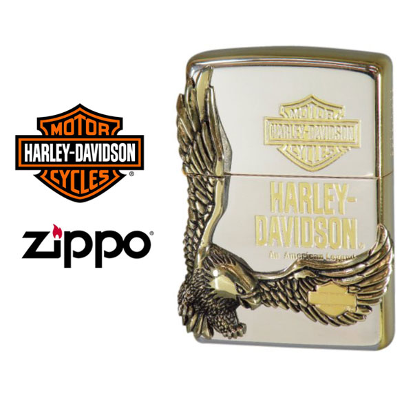 楽天1MORE（ワンモア）【最大2000円OFFクーポン 4/24 20:00～4/27 9:59】【ZIPPO Harley‐Davidson】ジッポオイルライター 限定モデル ハーレーダビッドソン サイドメタルベース サイドゴールド×ブラス古美メタル HDP-17【送料無料】【流通限定品】【ネコポス不可】