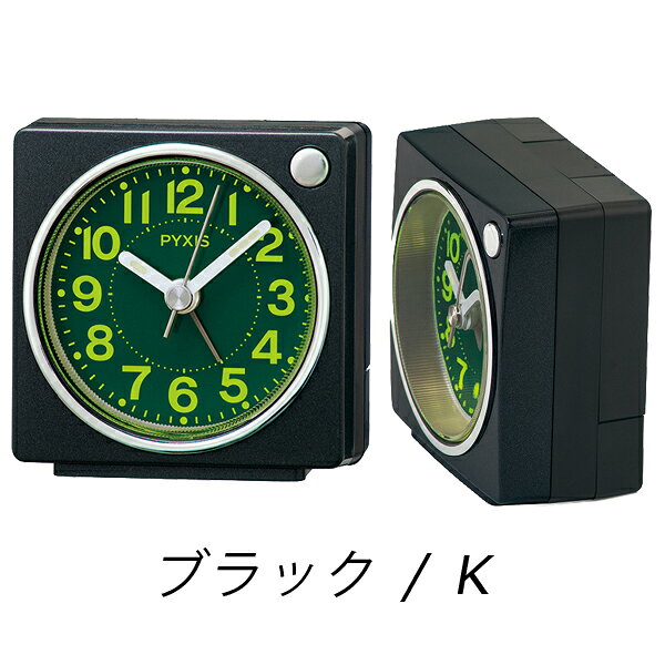 【10%OFFクーポン配布中!9/4〜9/11】セイコークロック 置き時計 目覚まし時計 黒メタリック アナログ PYXIS NR450 [2]