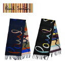 【10%OFFクーポン 4/18 0:00～4/21 9:59】Paul Smith ポールスミス SCARF LOGO STRIPE マフラー ストール ビッグ ロゴ リバーシブル マルチストライプ マルチカラー ネイビー ブラック アルパカウール クリスマス バレンタイン スーツ