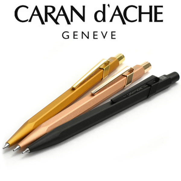 CARAN d'ACHE カランダッシュ 849 シャープペンシル ブラック ブリュットロゼ ゴールドバー シャーペン 0.5mm