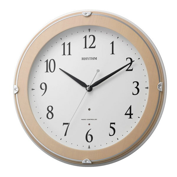 樂天商城 - リズム RHYTHM 電波 掛け時計 ピュアライトマローン 8MYA23SR13 ピンク半艶仕上