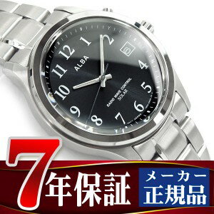 【SEIKO ALBA】セイコー アルバ ソーラー 電波 メンズ 腕時計 10気圧防水 電波時計 ブラック AEFY501