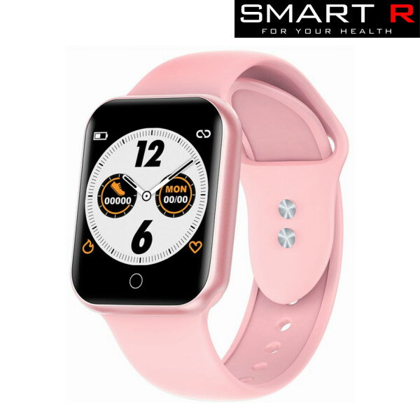 スマートR SMART-R NY07 スマートウォッチ Android iOS対応 心拍計 活動量計 歩数計 ワークアウト管理 腕時計 デジタル アナログ ピンク メンズ レディース ユニセックス
