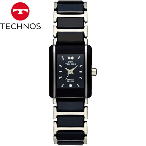 TECHNOS - 【4/14〜4/17 10％オフクーポン配布中】TECHNOS テクノス TSL906TB セラミック レディース 腕時計 ブラック シルバー